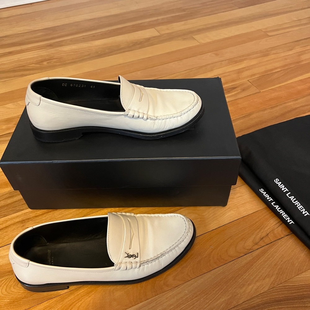 YSL Le Loafers in white